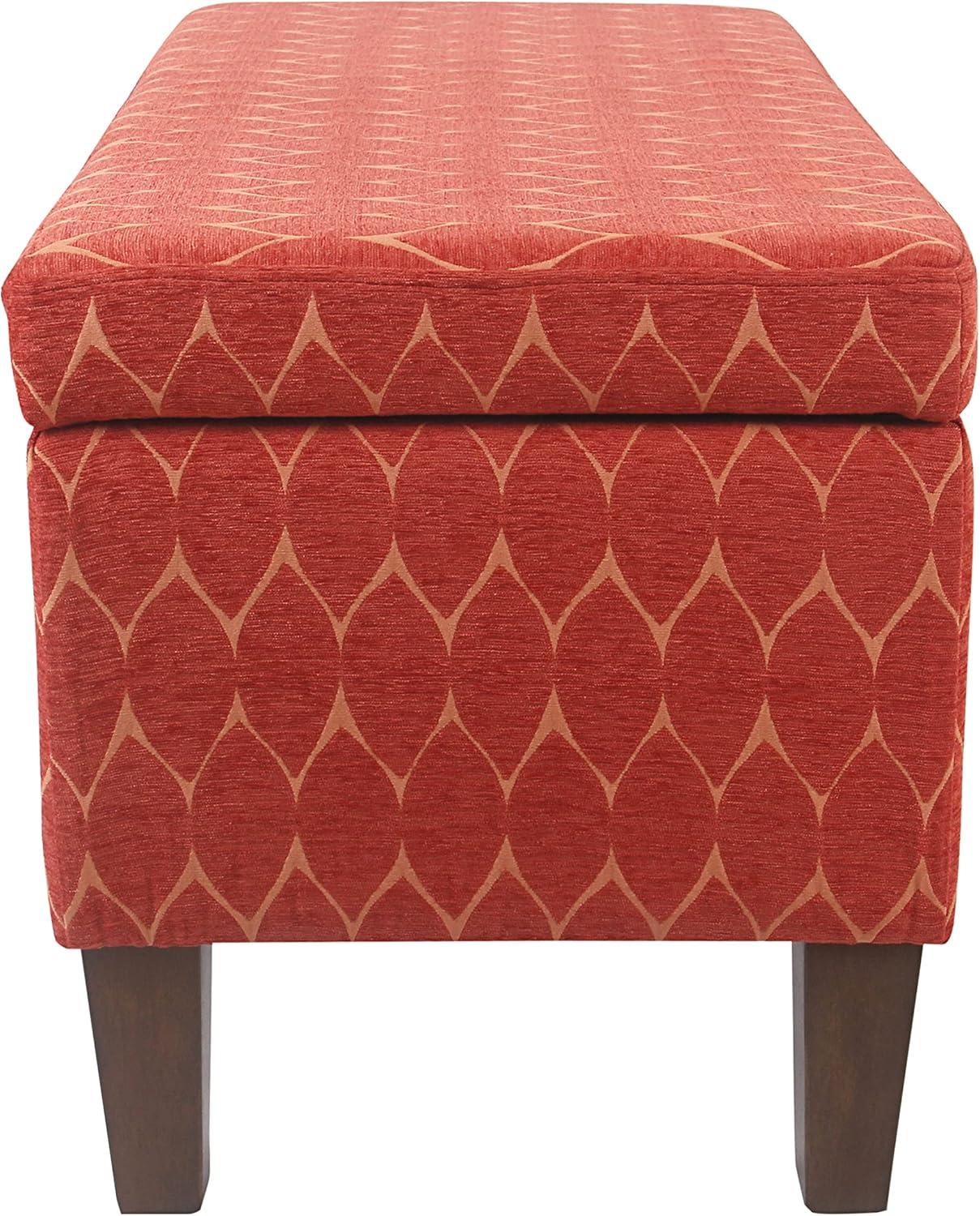 imageHomepop Home Decor Tufted Ainsley Button Storage Ottoman Bench with Hinged Lid Ottoman Bench with Storage for Living Room amp Bedroom Brown 18x40x18 inchesOrange and Brown
