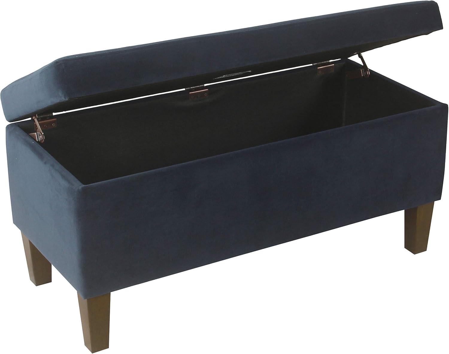 imageHomepop Home Decor Tufted Ainsley Button Storage Ottoman Bench with Hinged Lid Ottoman Bench with Storage for Living Room amp Bedroom Brown 18x40x18 inchesNavy