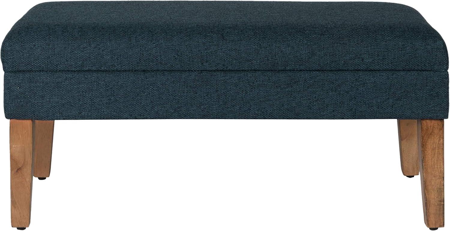 imageHomepop Home Decor Upholstered Decorative Storage Ottoman Bench Ottoman Bench with Storage for Living Room amp Bedroom Decorative Home Furniture Textured BrownNavy