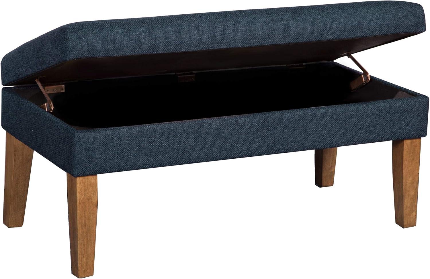 imageHomepop Home Decor Upholstered Decorative Storage Ottoman Bench Ottoman Bench with Storage for Living Room amp Bedroom Decorative Home Furniture Textured BrownNavy