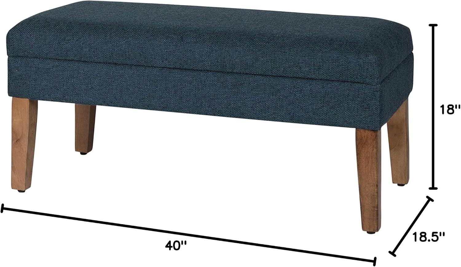 imageHomepop Home Decor Upholstered Decorative Storage Ottoman Bench Ottoman Bench with Storage for Living Room amp Bedroom Decorative Home Furniture Textured BrownNavy