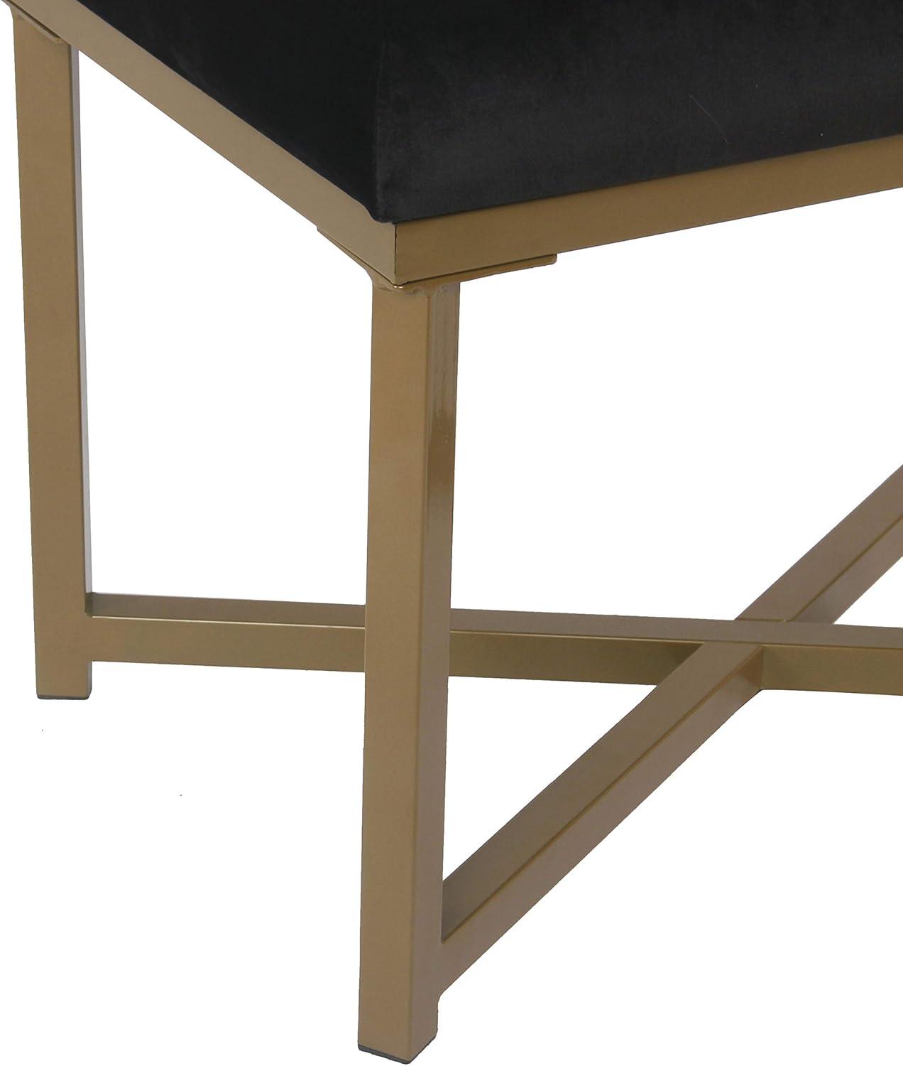 imageHomepop Home Decor Upholstered Tufted Velvet Ottoman Bench Ottoman Bench for Living Room amp Bedroom SilverBlack