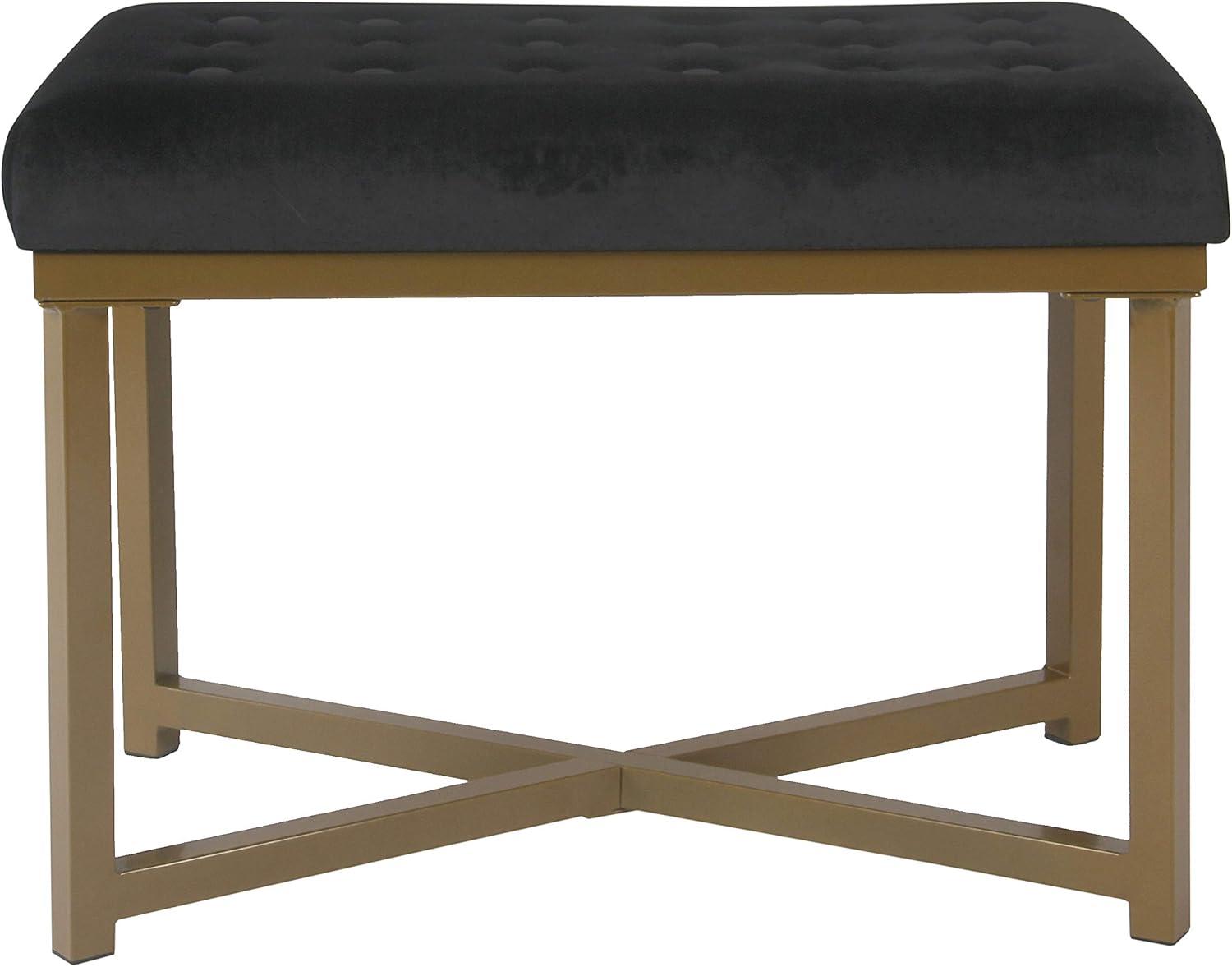 imageHomepop Home Decor Upholstered Tufted Velvet Ottoman Bench Ottoman Bench for Living Room amp Bedroom SilverBlack