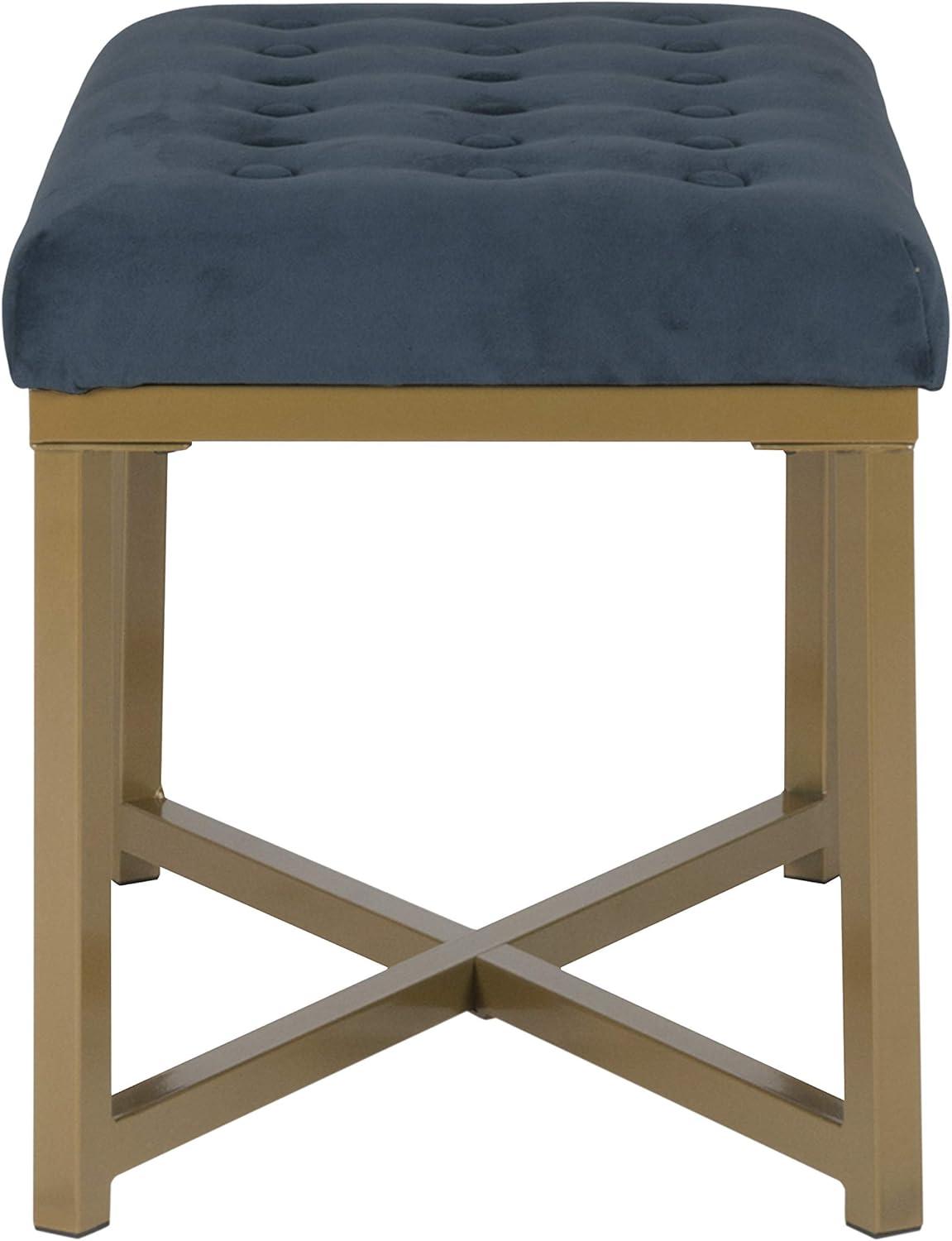 imageHomepop Home Decor Upholstered Tufted Velvet Ottoman Bench Ottoman Bench for Living Room amp Bedroom SilverBlue