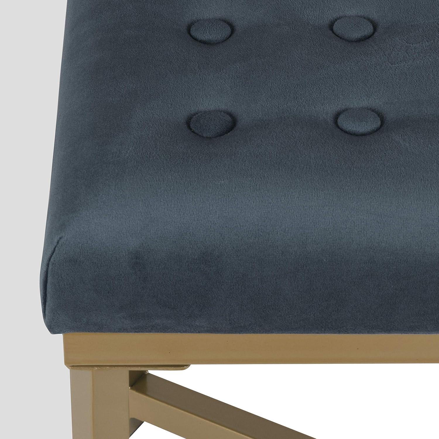 imageHomepop Home Decor Upholstered Tufted Velvet Ottoman Bench Ottoman Bench for Living Room amp Bedroom SilverBlue