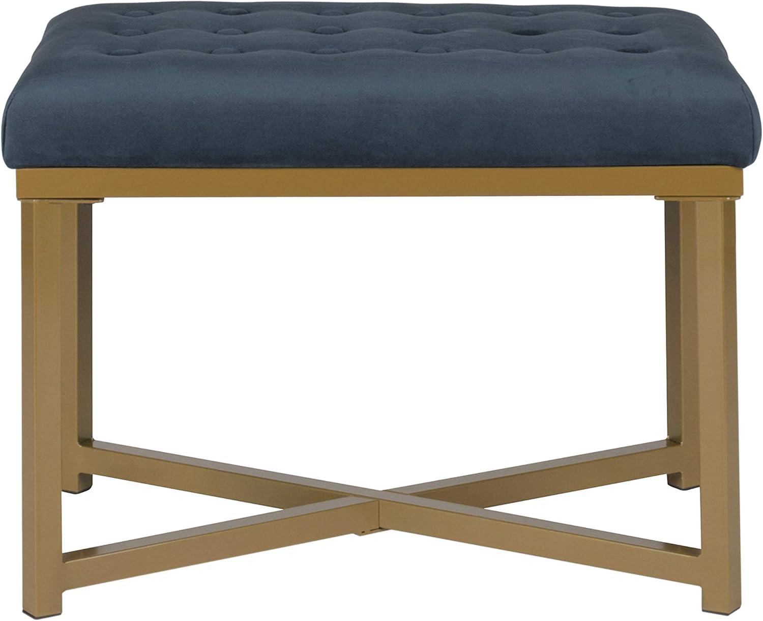 imageHomepop Home Decor Upholstered Tufted Velvet Ottoman Bench Ottoman Bench for Living Room amp Bedroom SilverBlue