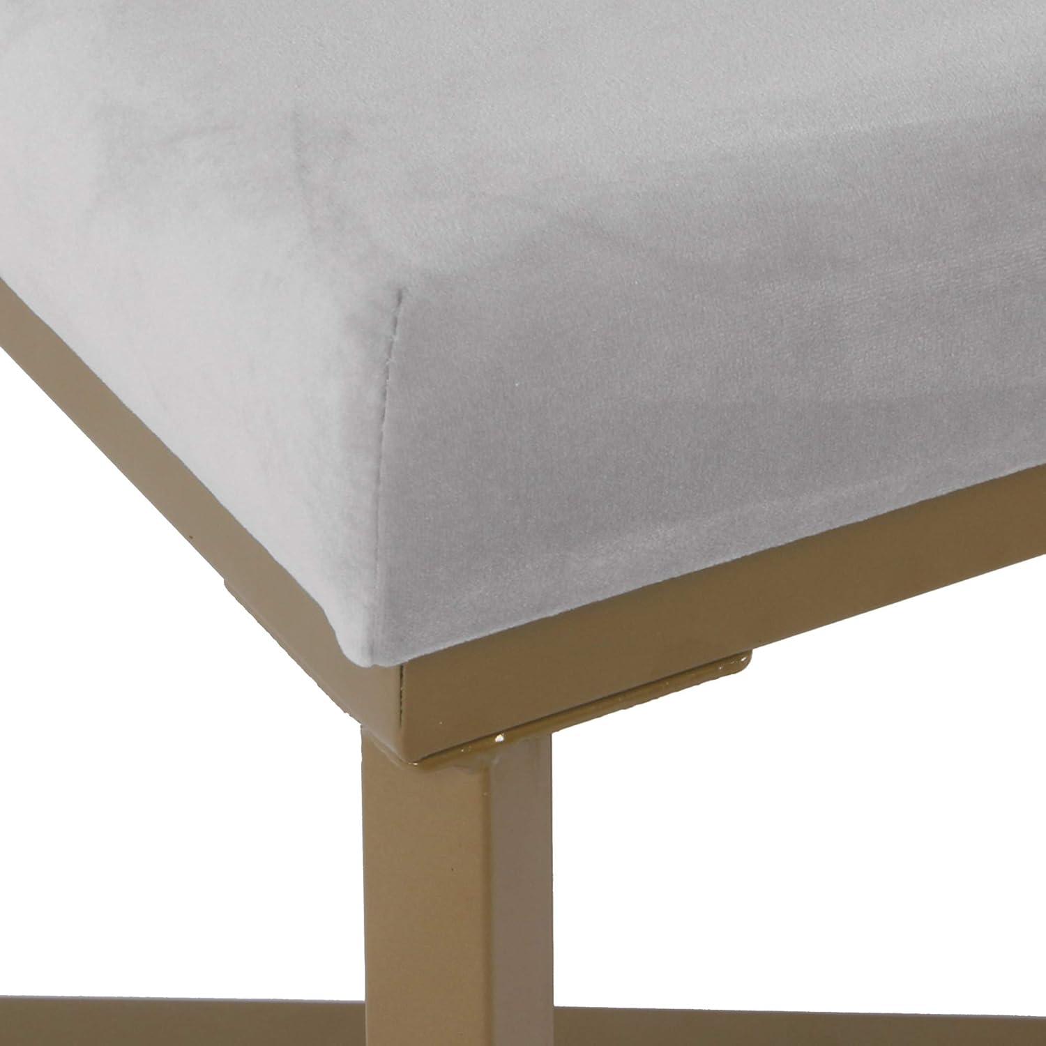 imageHomepop Home Decor Upholstered Tufted Velvet Ottoman Bench Ottoman Bench for Living Room amp Bedroom SilverSilver