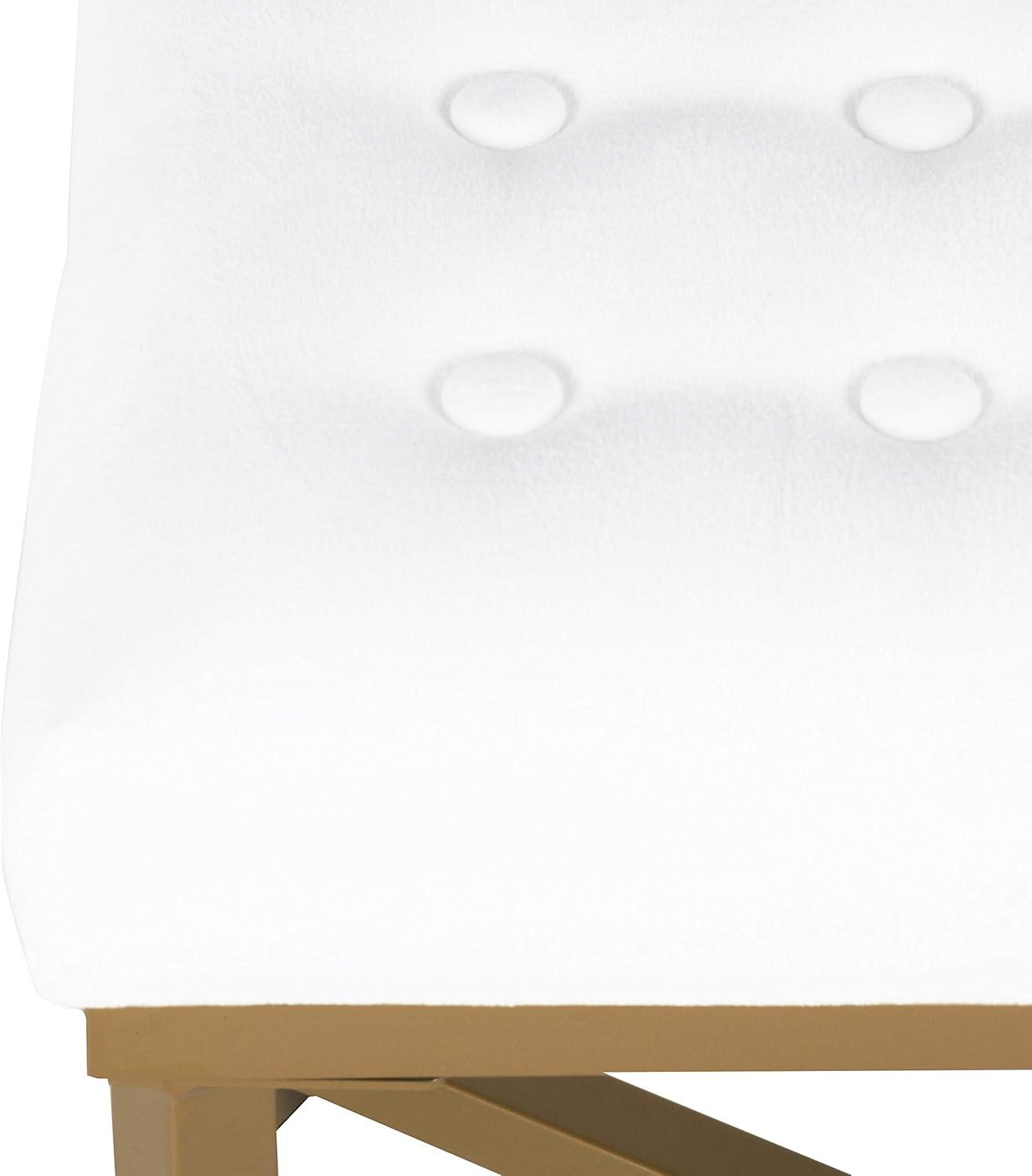imageHomepop Home Decor Upholstered Tufted Velvet Ottoman Bench Ottoman Bench for Living Room amp Bedroom White 24 inches wide x 16 inches deep