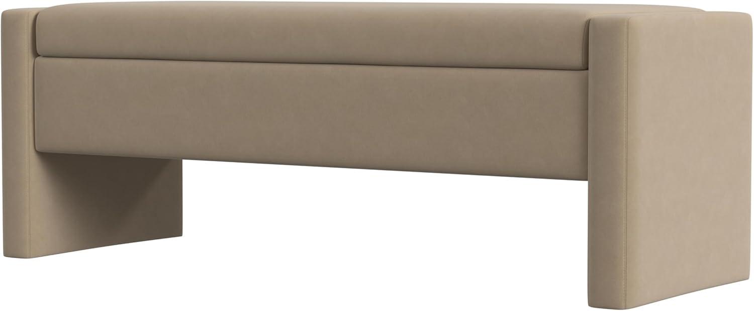 imageSpatial Order Copenhagen Modern Storage Bench Spatial Order Home DcorBench with Storage for Living Room amp Bedroom Fawn VelvetFawn Velvet