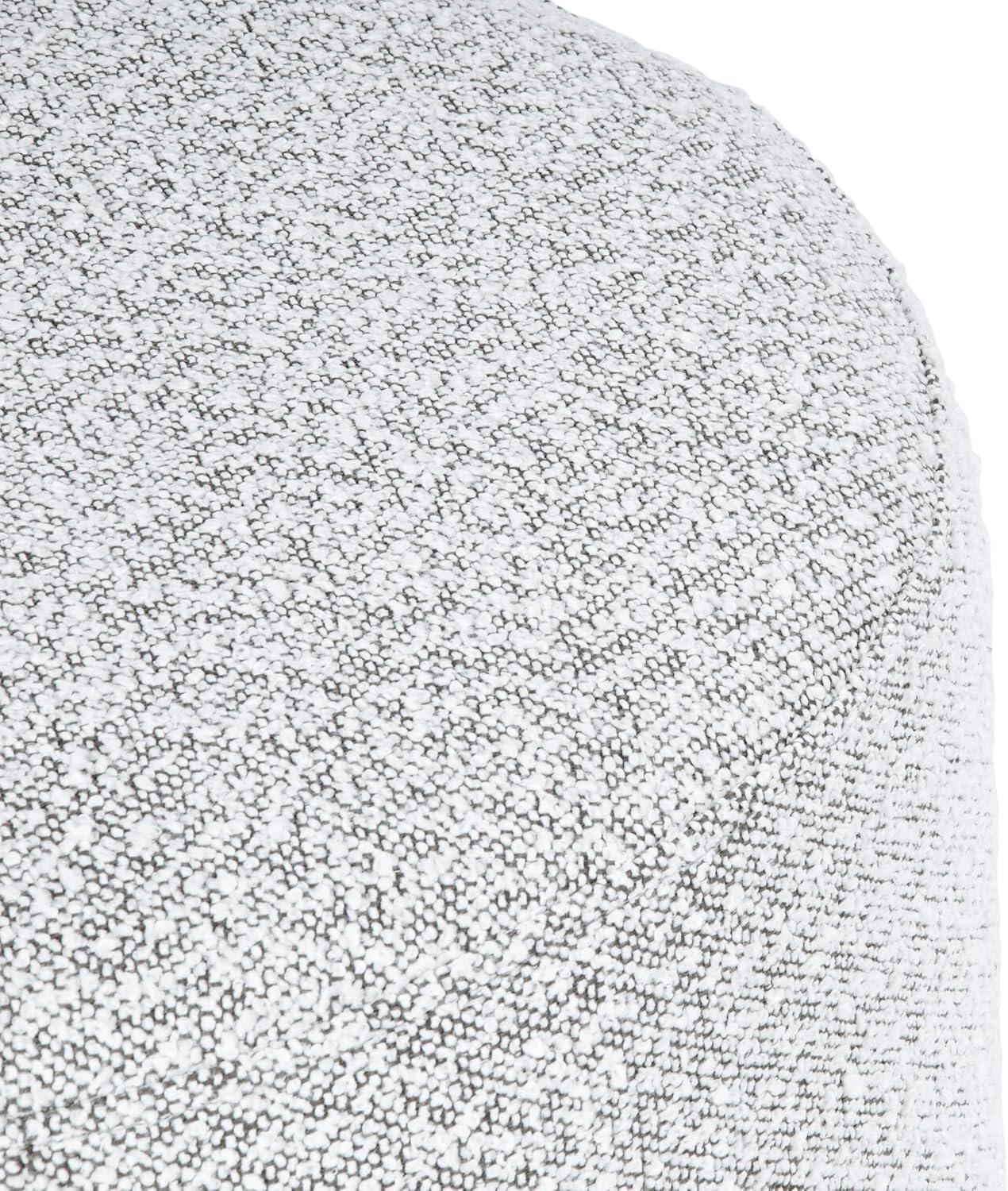 imageSpatial Order Faux Leather Ottoman with Wooden Base 22 Round Upholstered Footrest Sand Faux Leather Modern Accent Stool for Living Room amp BedroomCream Boucl With Gray Yarns