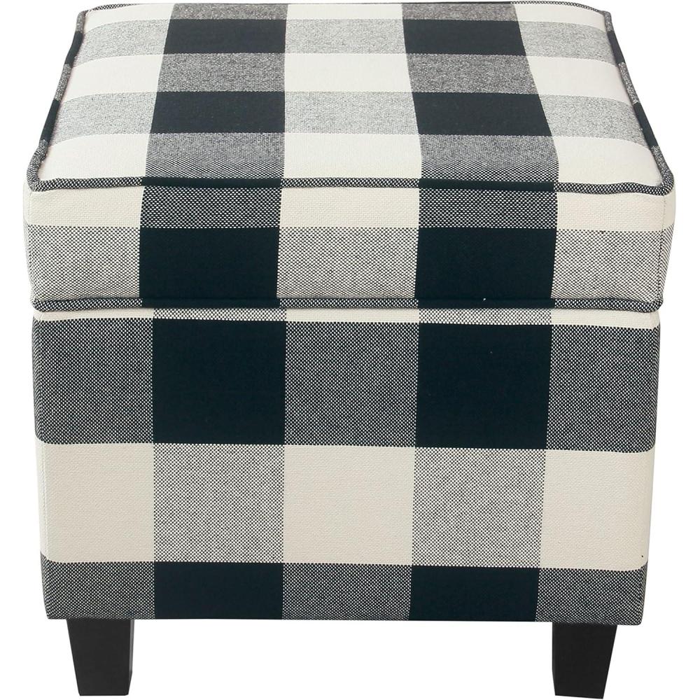 imageHomePop Cube Ottoman HomePop Home Dcor Square Ottoman Cream BoucleBlack