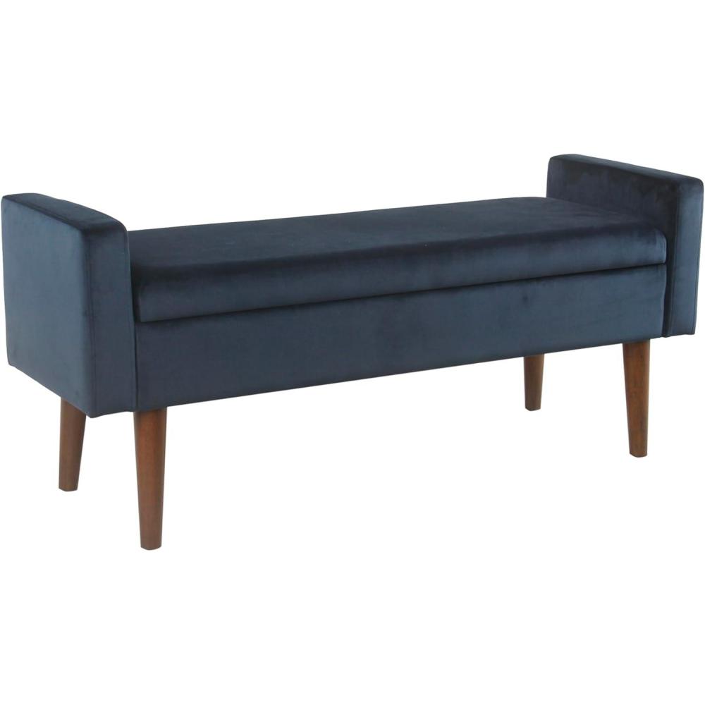 imageHomePop Fulton Storage Bench Muted MintDark Navy Blue