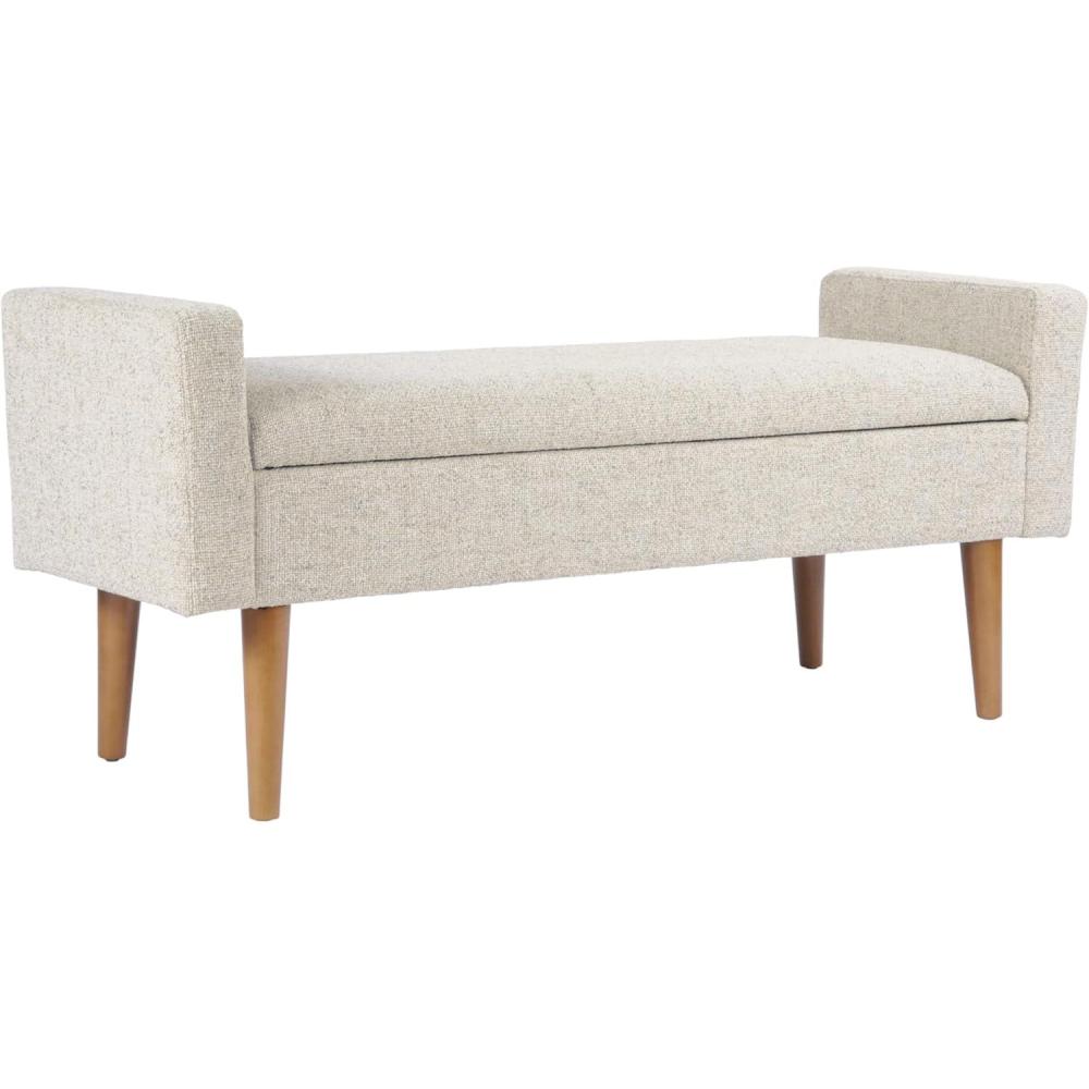 imageHomePop Fulton Storage Bench Muted MintTextured Cream