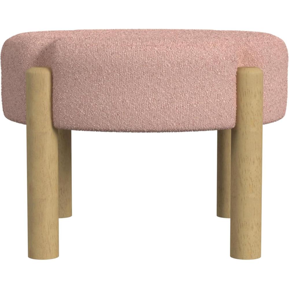 imageHomePop Luna Modern Round OttomanHomepop Home DcorOttoman for Living Room amp Bedroom Pink BouclePink