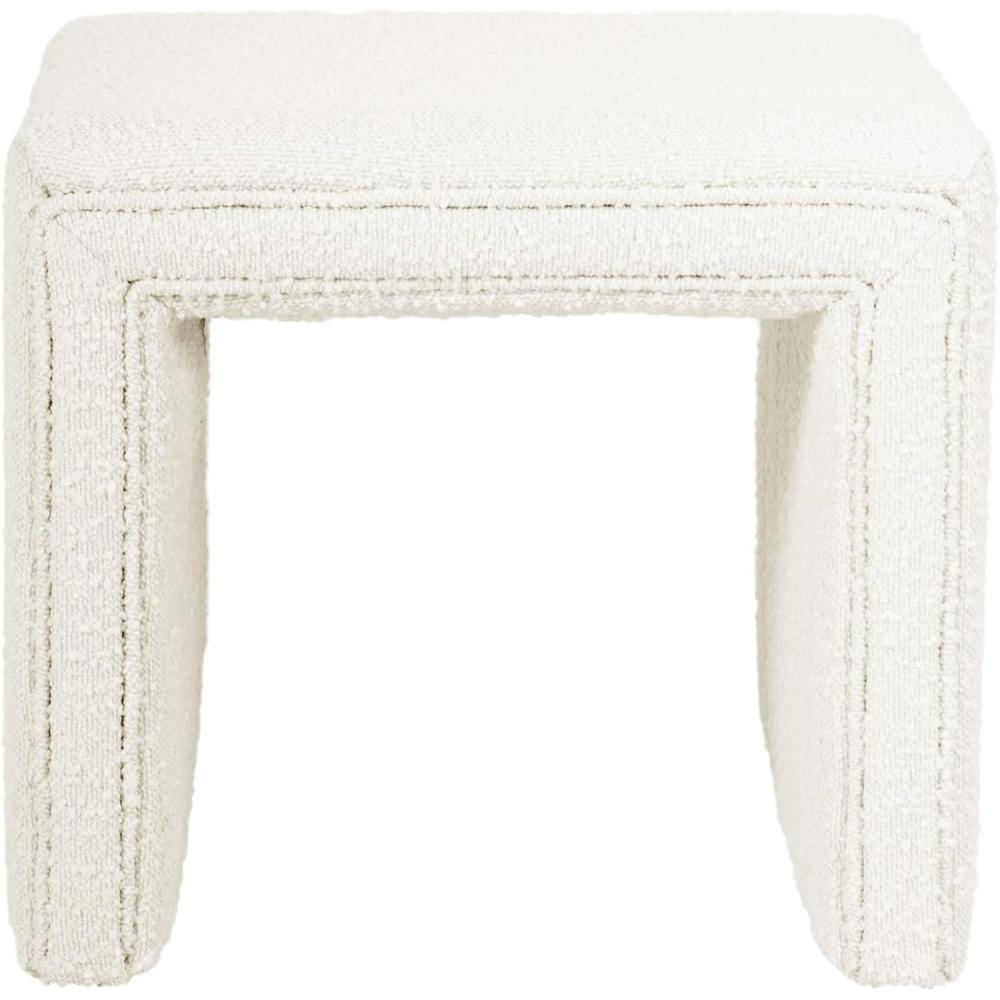 imageHomePop Modern Arch Velvet OttomanHomepop Home DcorOttoman for Living Room amp Bedroom Steel Blue VelvetCream Boucle