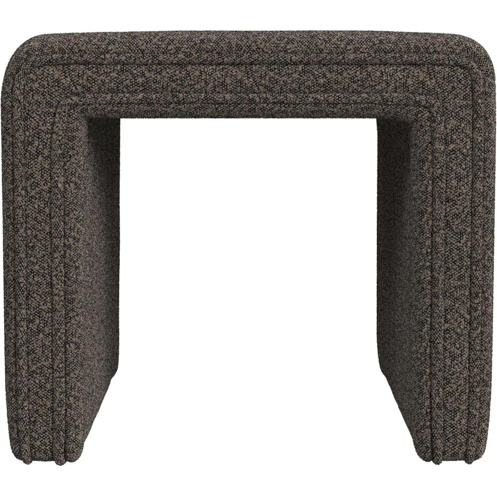 imageHomePop Modern Arch Velvet OttomanHomepop Home DcorOttoman for Living Room amp Bedroom Steel Blue VelvetDark Brown Boucle