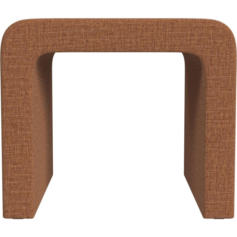 imageHomePop Modern Arch Velvet OttomanHomepop Home DcorOttoman for Living Room amp Bedroom Steel Blue VelvetOrange Rust