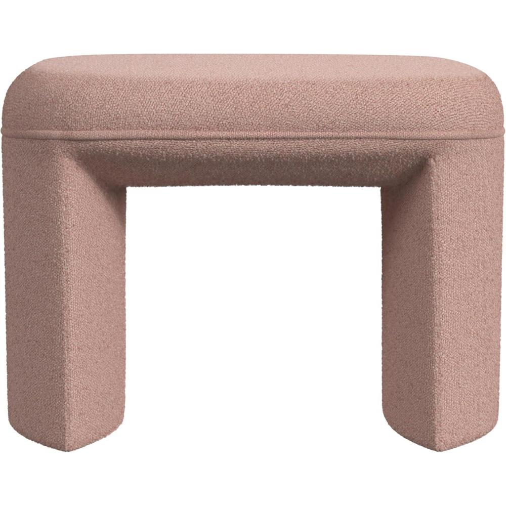 imageHomePop Modern Channel Tufted Faux Leather OttomanHomepop Home DcorOttoman for Living Room amp Bedroom  Black Faux LeatherBoucle Pink
