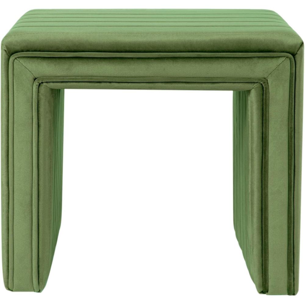 imageHomePop Modern Channel Tufted Faux Leather OttomanHomepop Home DcorOttoman for Living Room amp Bedroom Black Faux LeatherGreen
