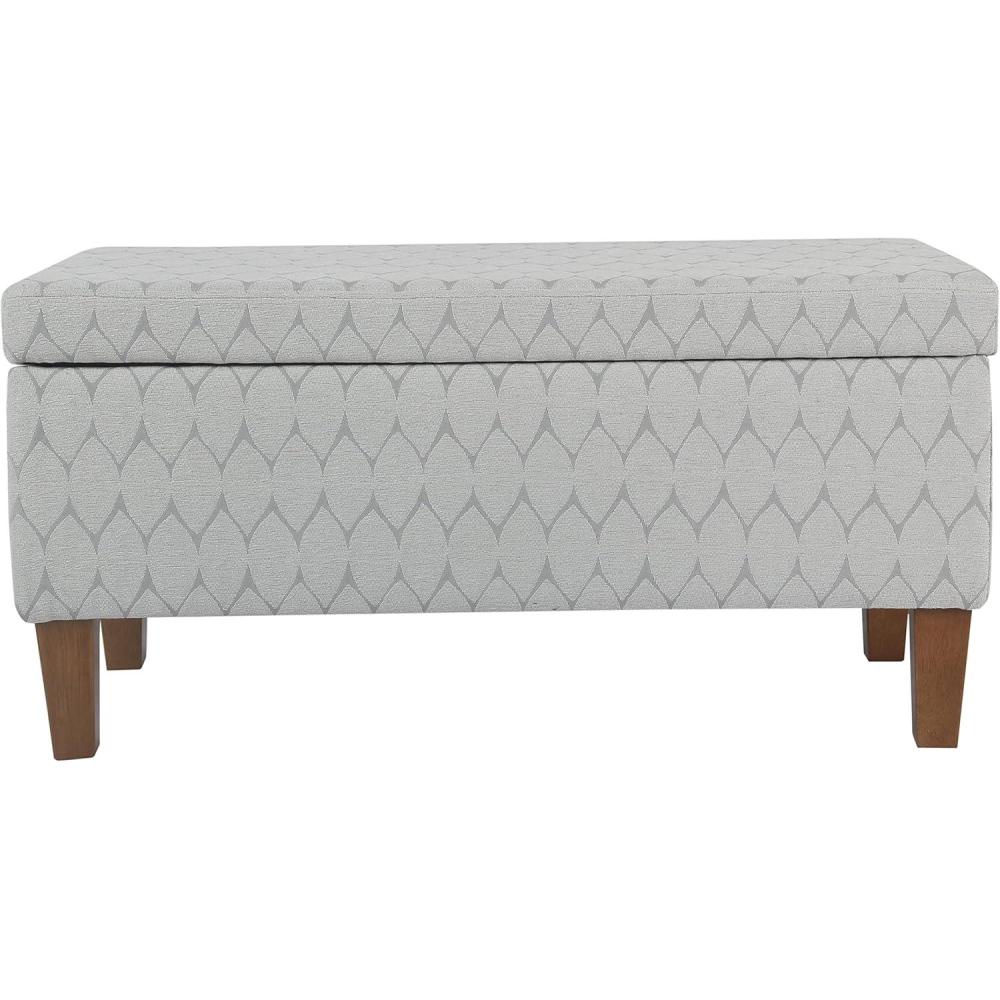 imageHomePop Ottomon Upholstered Rectangular Storage Ottoman Bench with Hinged Lid Brown and Cream LargeGray and Brown