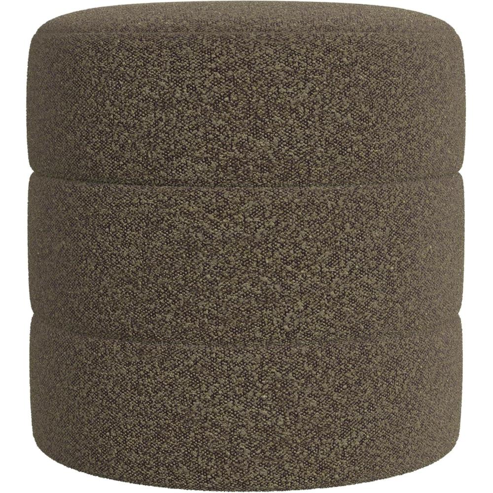 imageHomePop Upholstered Clover Shaped Ottoman No Lid Seat Only  HomePop Home Dcor  Foot Rest Pouf  Rust Orange ChenilleDark Brown Boucle