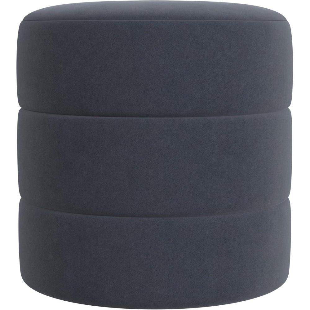 imageHomePop Upholstered Clover Shaped Ottoman No Lid Seat Only  HomePop Home Dcor  Foot Rest Pouf  Rust Orange ChenilleSteel Blue Velvet