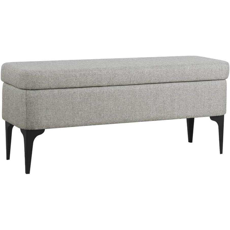 imageHomePop Upholstered Storage Bench with Metal LegHomepop Home DcorBench with Storage for Living Room amp Entryway Sustainable Gray WovenSustainable Gray Woven