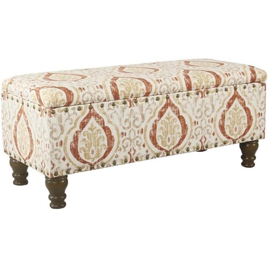 imageHomePop Upholstered Storage Bench with Nailhead Trim TaupeCreamOrangeCream