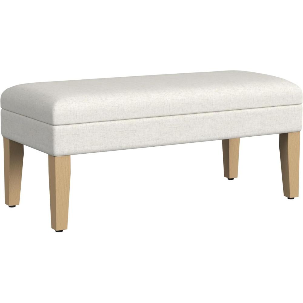 imageHomepop Home Decor Upholstered Decorative Storage Ottoman Bench Ottoman Bench with Storage for Living Room amp Bedroom Decorative Home Furniture Textured BrownCream Textured Woven