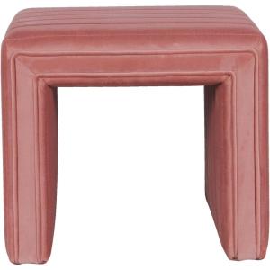 HomePop Modern Channel Tufted Velvet Ottoman|Homepop Home Décor|Ottoman for Living Room & Bedroom – Green(Blush Pink)