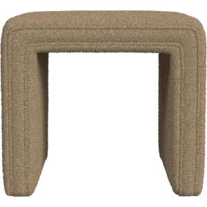HomePop Modern Channel Tufted Velvet Ottoman|Homepop Home Décor|Ottoman for Living Room & Bedroom – Green(Brown Boucle)