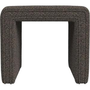 HomePop Modern Channel Tufted Velvet Ottoman|Homepop Home Décor|Ottoman for Living Room & Bedroom – Green(Dark Brown Boucle)
