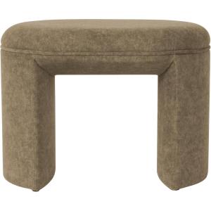 HomePop Modern Channel Tufted Velvet Ottoman|Homepop Home Décor|Ottoman for Living Room & Bedroom – Green(Mocha Velvet)