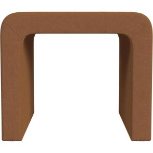 HomePop Modern Channel Tufted Velvet Ottoman|Homepop Home Décor|Ottoman for Living Room & Bedroom – Green(Rust Orange)
