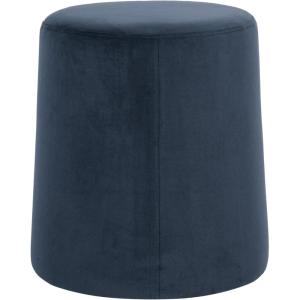 HomePop Organic Shape Ottoman (No Lid, Seat Only) | HomePop Home Décor | Round Pouf Foot Rest – Blue Velvet(Blue Velvet)