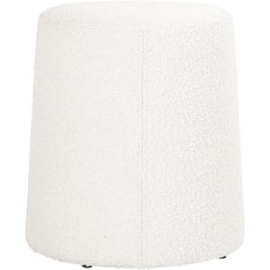 HomePop Organic Shape Ottoman (No Lid, Seat Only) | HomePop Home Décor | Round Pouf Foot Rest – Blue Velvet(Cream Boucle)