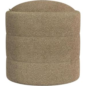 HomePop Upholstered Clover Shaped Ottoman (No Lid, Seat Only) | HomePop Home Décor | Foot Rest Pouf – Rust Orange Chenille(Brown Boucle)