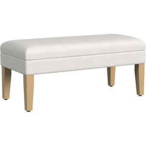 Homepop Home Decor | Upholstered Decorative Storage Ottoman Bench | Ottoman Bench with Storage for Living Room & Bedroom | Decorative Home Furniture, Textured Brown(Cream Textured Woven)