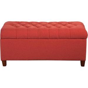 Homepop Home Decor | Upholstered Large Tufted Ottoman Storage Bench | Ottoman with Storage for Living Room & Bedroom | Decorative Home Furniture, Taupe(Cranberry)