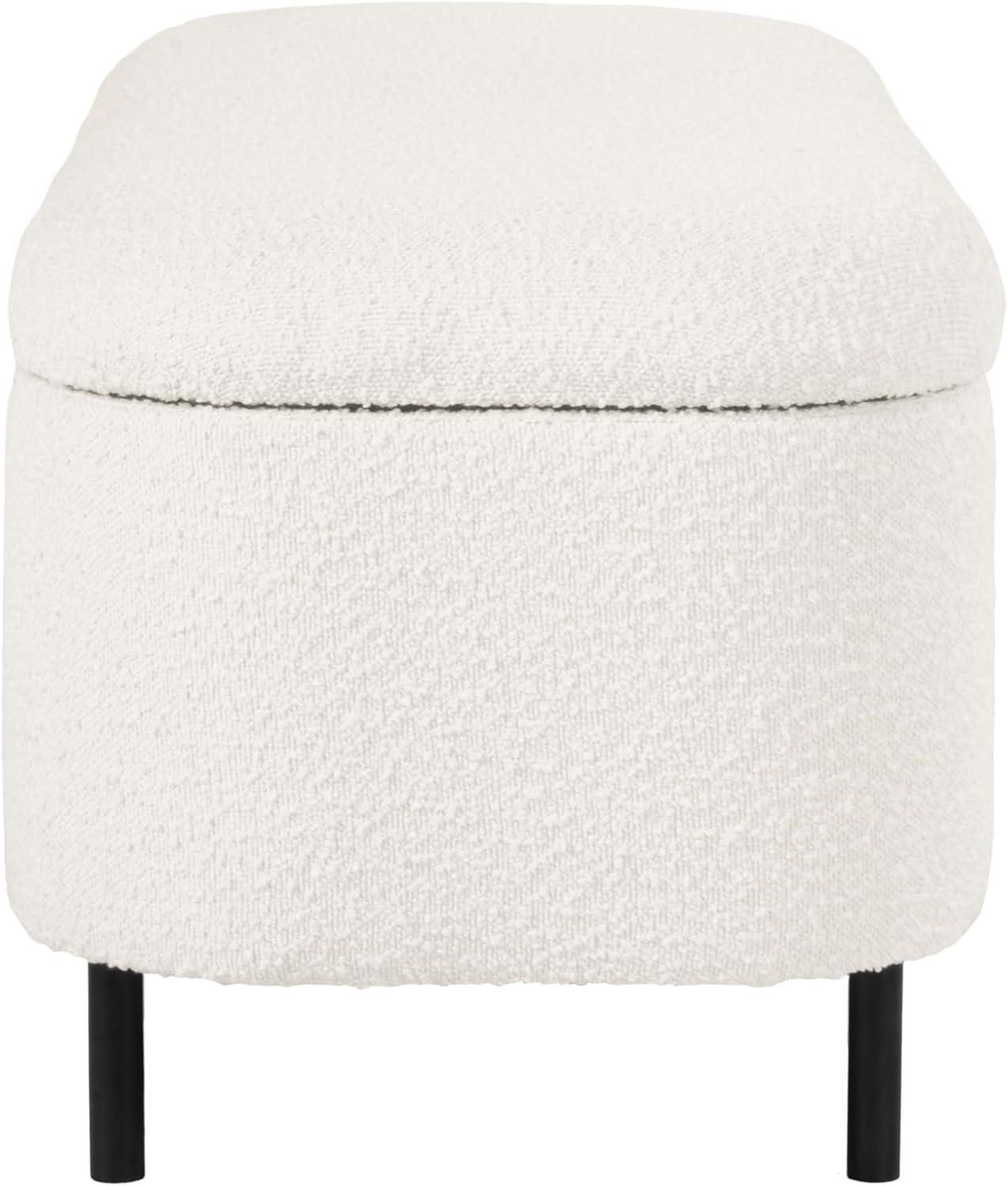 imageHomePop Ellipse Modern Storage Bench with Metal Legs Homepop Home DcorBench with Storage for Living Room amp Bedroom Cream BoucleCream Boucle
