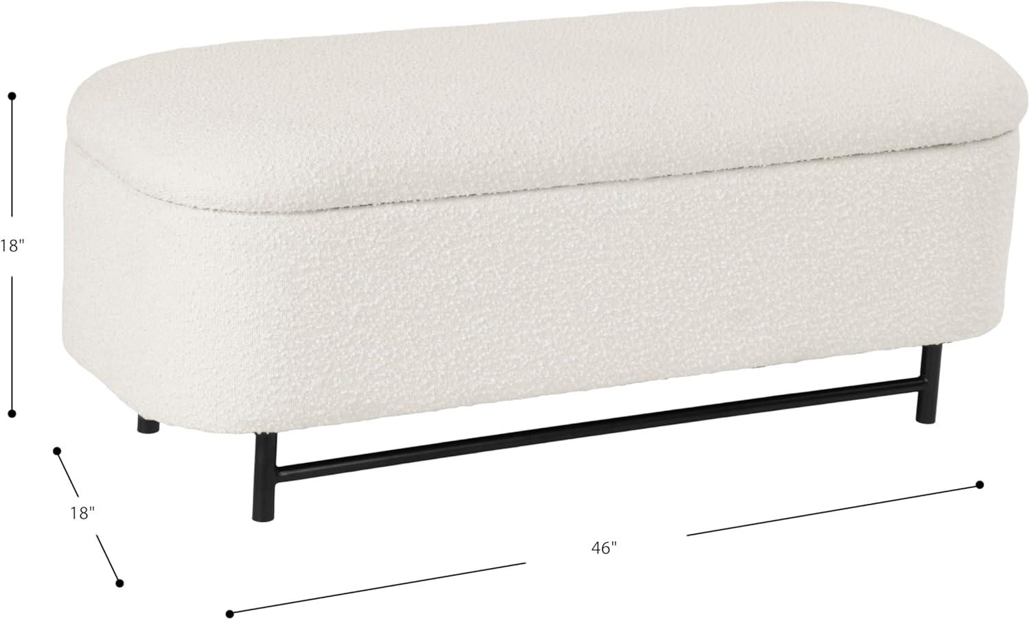imageHomePop Ellipse Modern Storage Bench with Metal Legs Homepop Home DcorBench with Storage for Living Room amp Bedroom Cream BoucleCream Boucle
