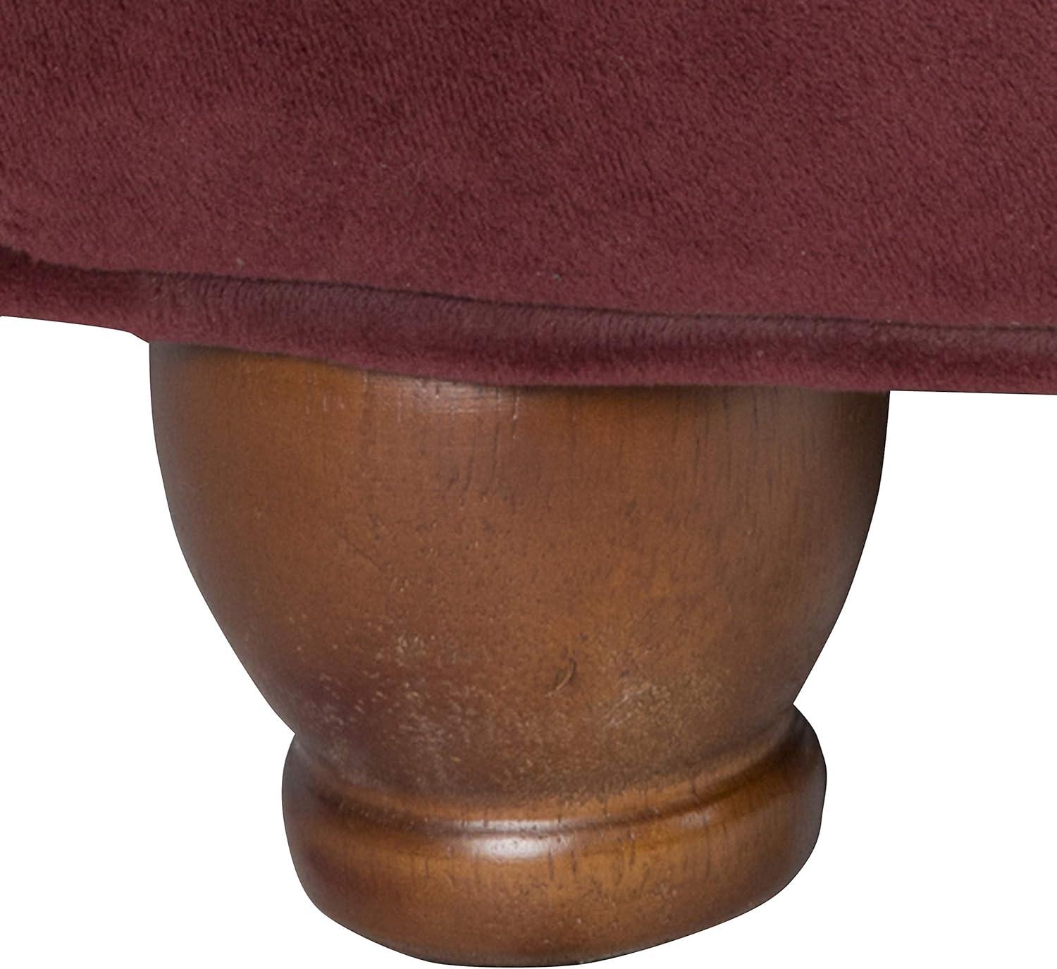 imageHomepop Home Decor Button Tufted Faux Leather Round Storage Ottoman Ottoman with Storage for Living Room amp Bedroom Sand Faux LeatherBerry