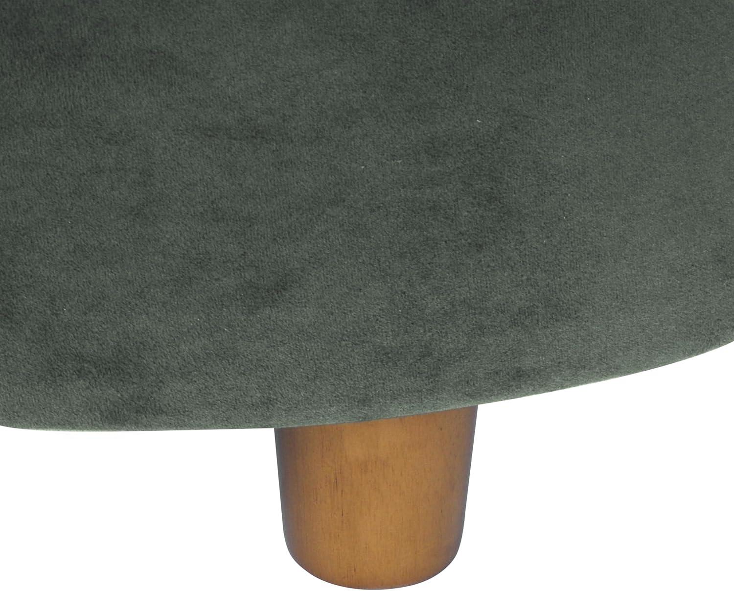 imageHomepop Home Decor Button Tufted Faux Leather Round Storage Ottoman Ottoman with Storage for Living Room amp Bedroom Sand Faux LeatherLoden Green Velvet
