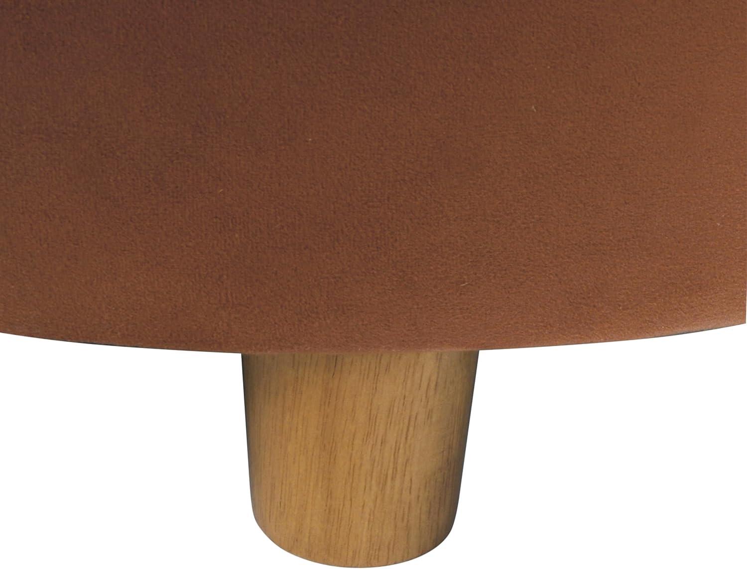 imageHomepop Home Decor Button Tufted Faux Leather Round Storage Ottoman Ottoman with Storage for Living Room amp Bedroom Sand Faux LeatherSpice Orange