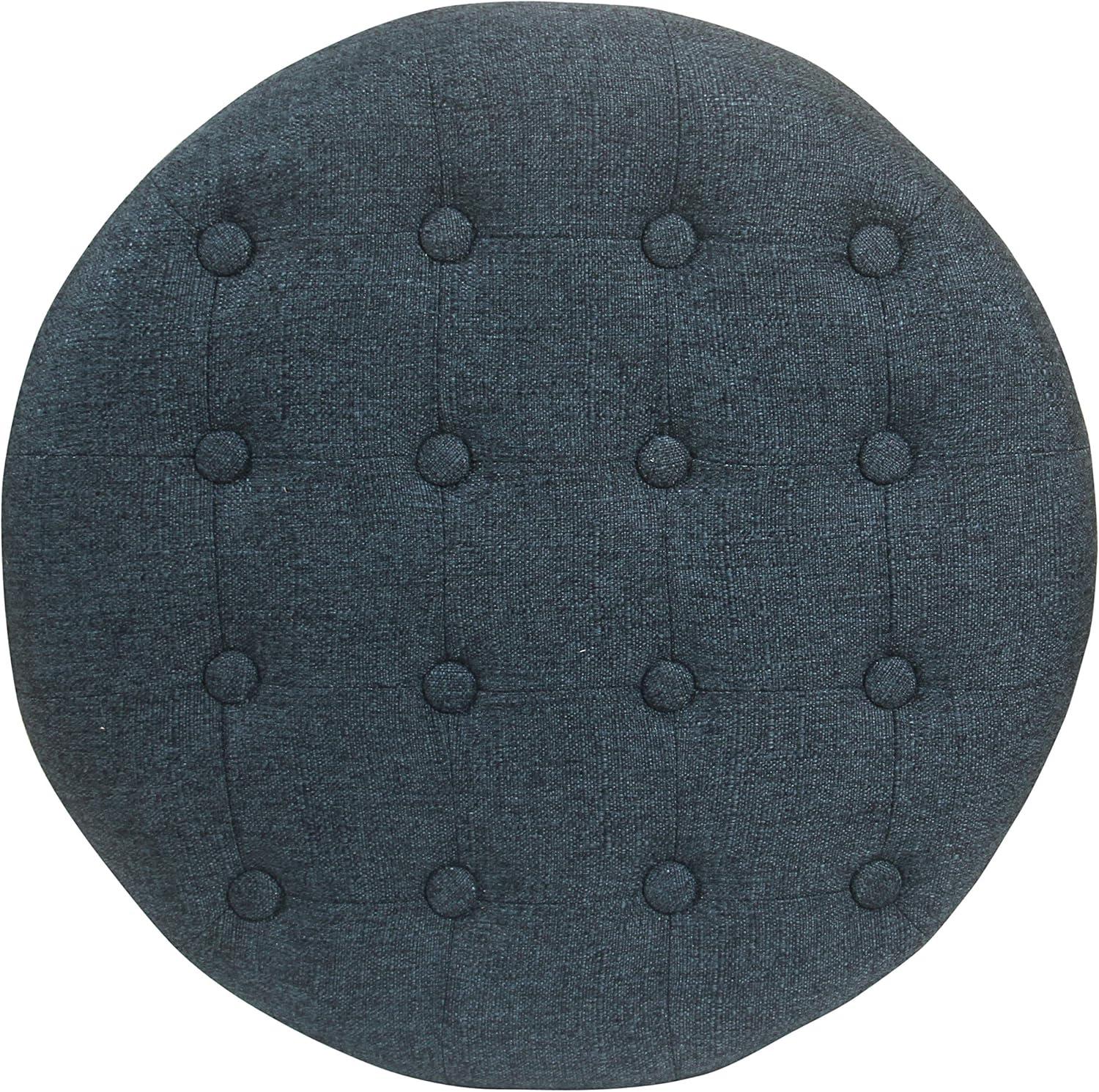 imageHomepop Home Decor Upholstered Round Tufted Foot Rest Ottoman Ottoman with Storage for Living Room amp Bedroom Decorative Home Furniture Green Clover FabricIndigo