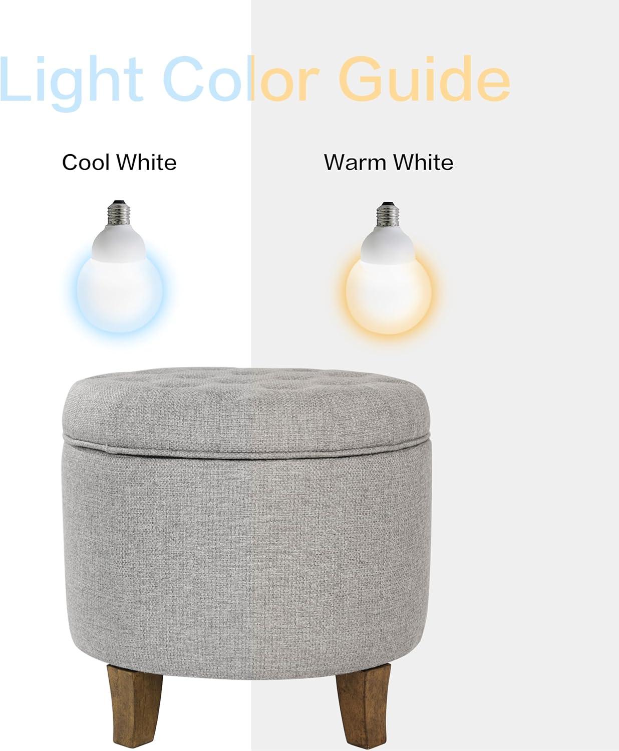 imageHomepop Home Decor Upholstered Round Tufted Foot Rest Ottoman Ottoman with Storage for Living Room amp Bedroom Decorative Home Furniture Green Clover FabricGray Fabric