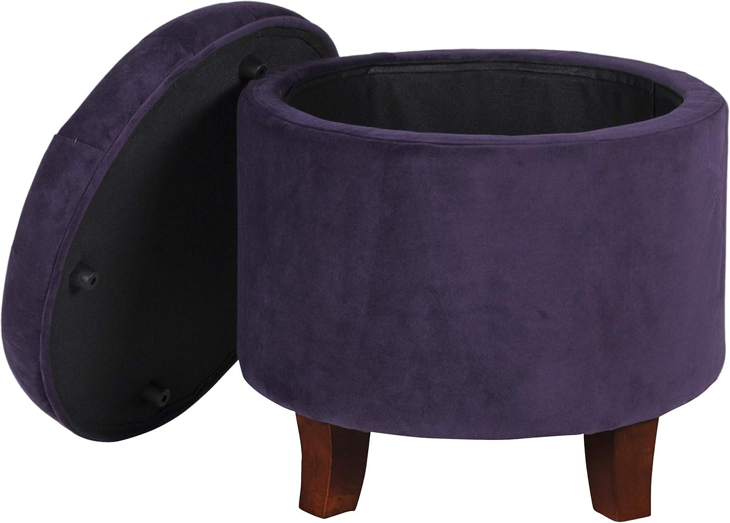 imageHomepop Home Decor Upholstered Round Tufted Foot Rest Ottoman Ottoman with Storage for Living Room amp Bedroom Decorative Home Furniture Green Clover FabricPurple