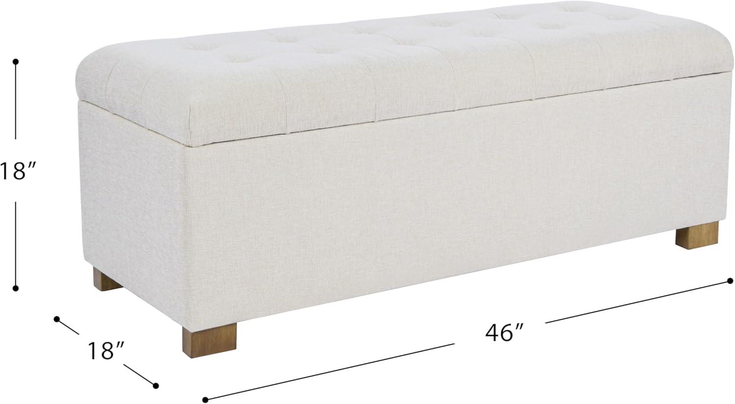 imageHomepop Home Decor Tufted Ainsley Button Storage Ottoman Bench with Hinged Lid Ottoman Bench with Storage for Living Room amp Bedroom Green Clover FabricLight Gray