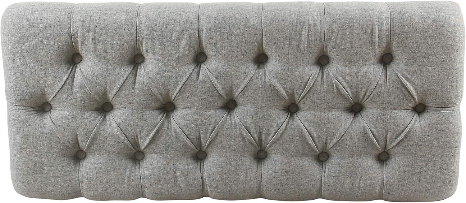 imageHomepop Home Decor Tufted Ainsley Button Storage Ottoman Bench with Hinged Lid Ottoman Bench with Storage for Living Room amp Bedroom Green Clover FabricLight Blue