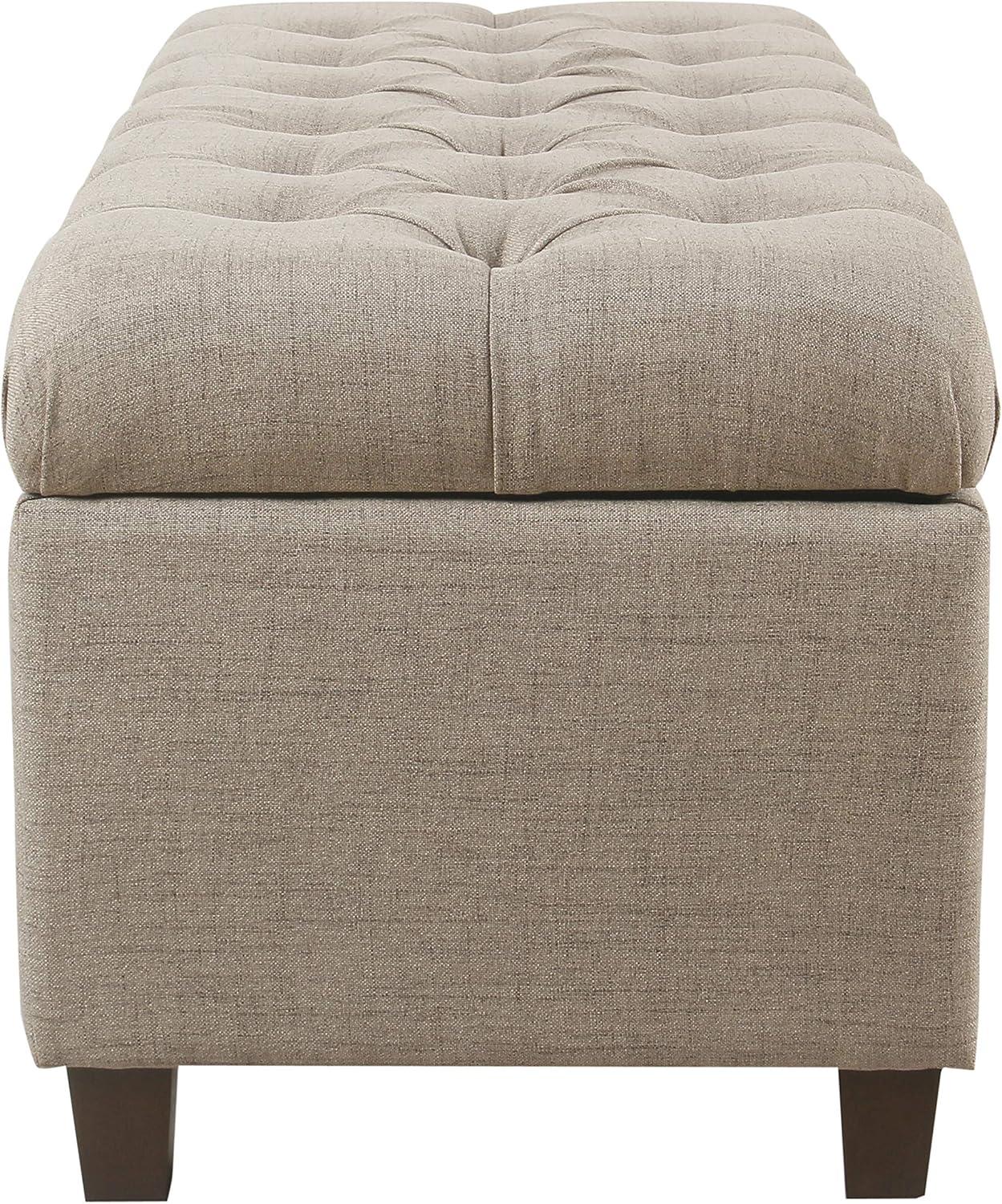 imageHomepop Home Decor Tufted Ainsley Button Storage Ottoman Bench with Hinged Lid Ottoman Bench with Storage for Living Room amp Bedroom Green Clover FabricTan
